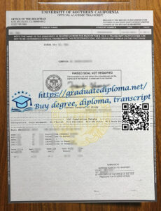 University of Southern California transcript