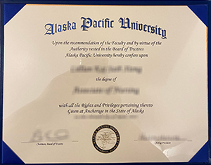 Alaska Pacific University diploma