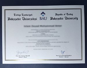 Bahçeşehir University diploma