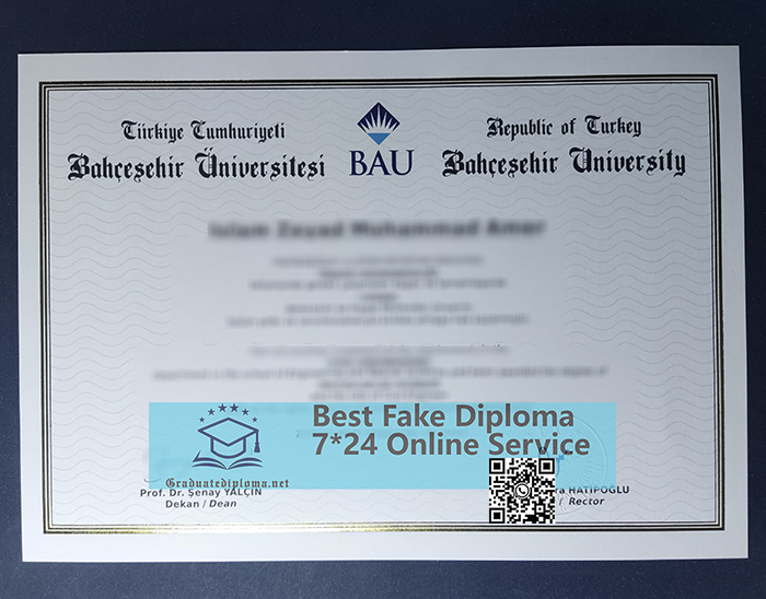 Bahçeşehir University diploma