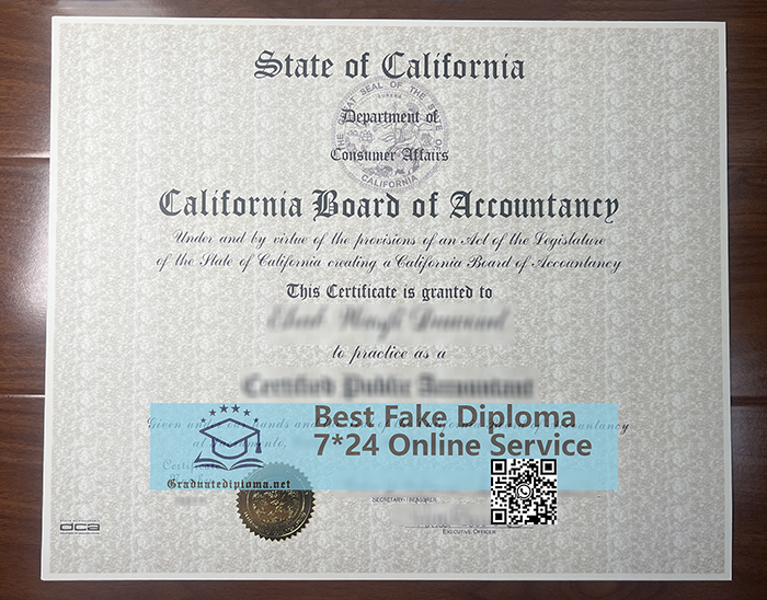 California Board of Accountancy Certificate