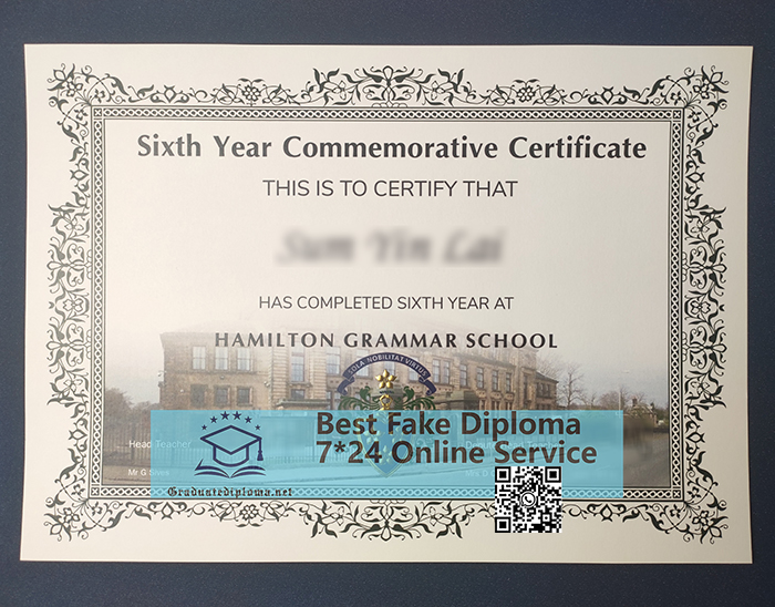 Hamilton Grammar School certificate