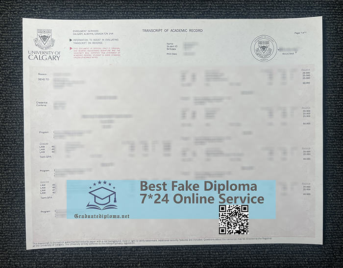 University of Calgary transcript